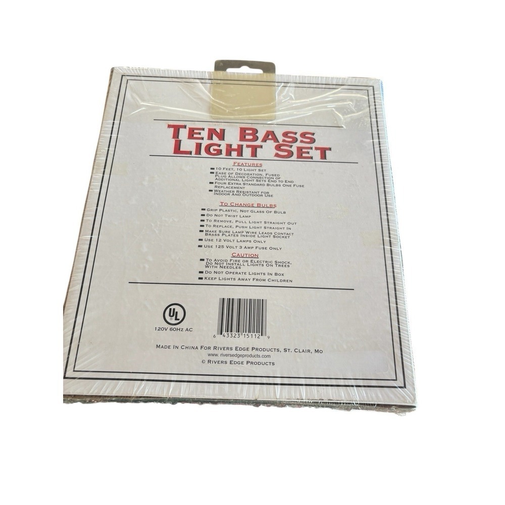 Lot Of  2 Rivers Edge Bass Fish String Light Set 10 Ft Weather Resistant - Picture 4 of 4